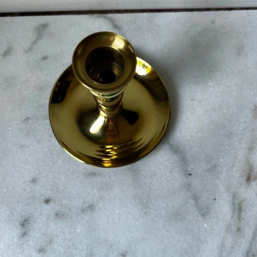 Elegant Gold Candlestick Holder. Vintage